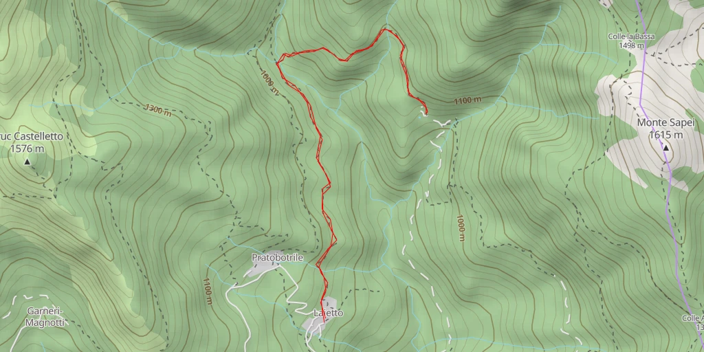 Carte de l'itinéraire :  Strada Comunale di Camporossetto