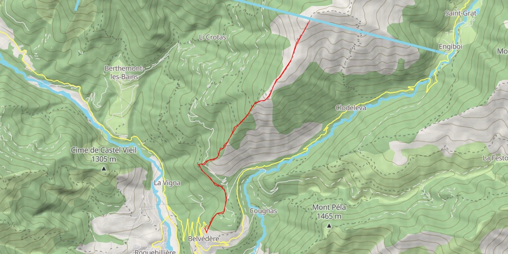 Map of the trail for Tête de Teinciera