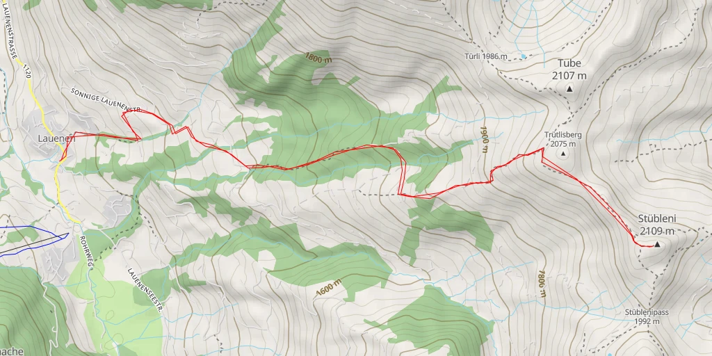 Map of the trail for Stübleni