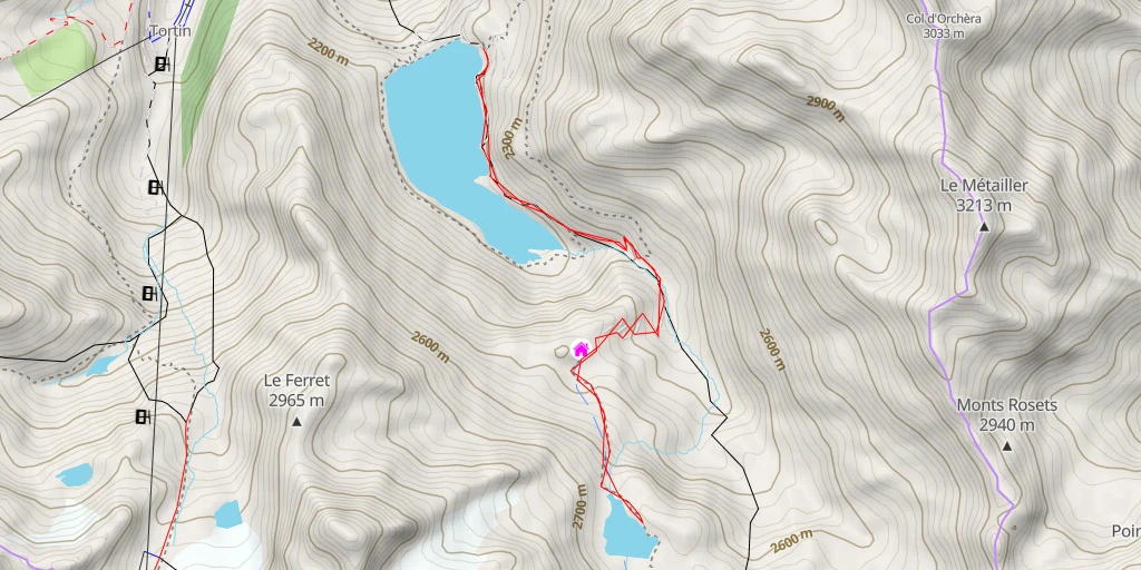 Map of the trail for Lac du Grand Désert