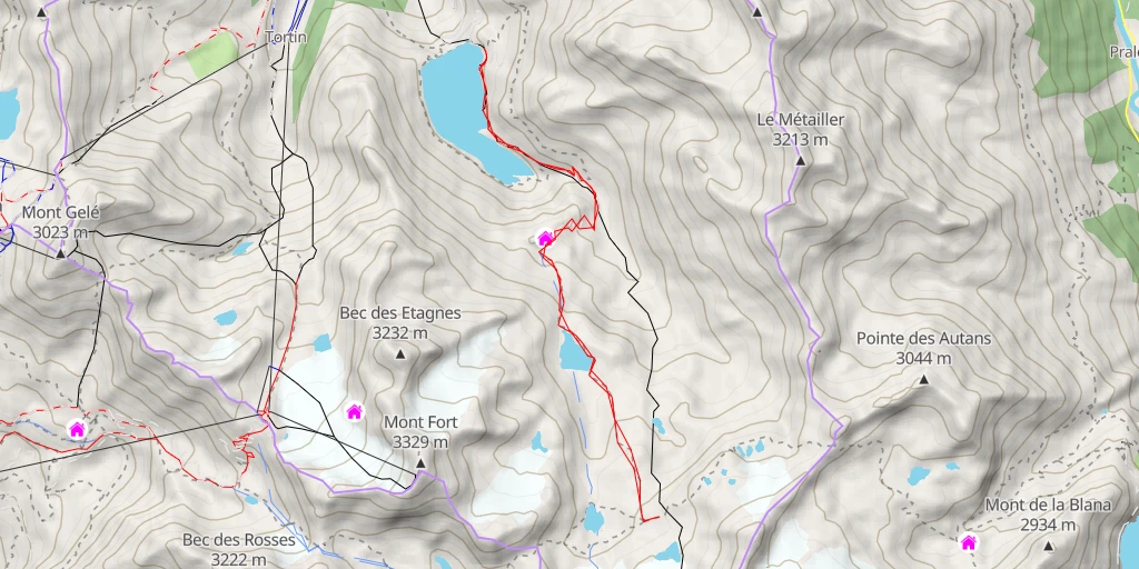 Carte de l'itinéraire :  Rencontre avec un glacier (sentier à thème)