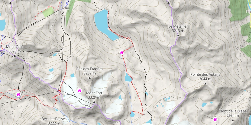 Map of the trail for Rencontre avec un glacier (sentier à thème)