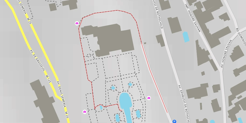 Map of the trail for Avenue Ephrussi de Rothschild