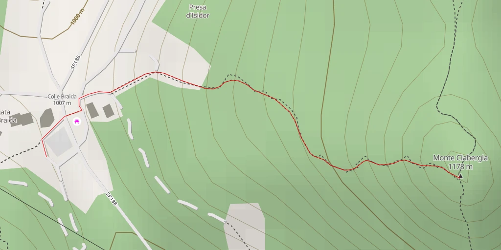 Carte de l'itinéraire :  Monte Ciabergia