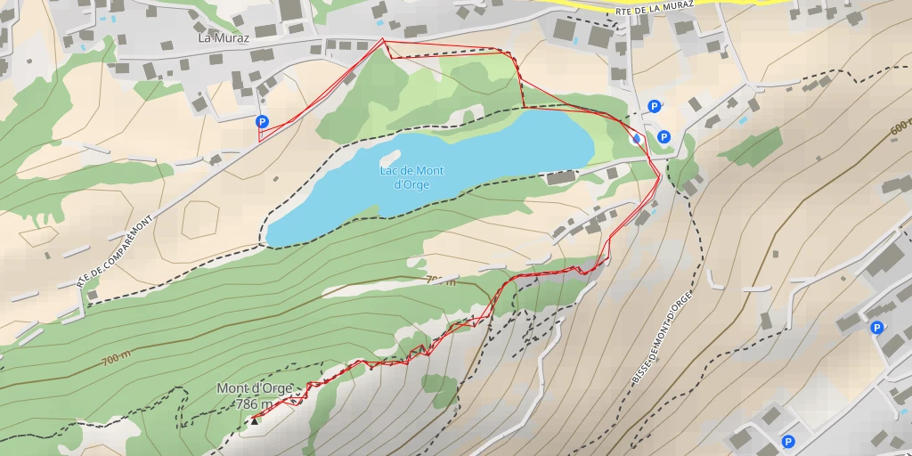 Map of the trail for Mont d'Orge