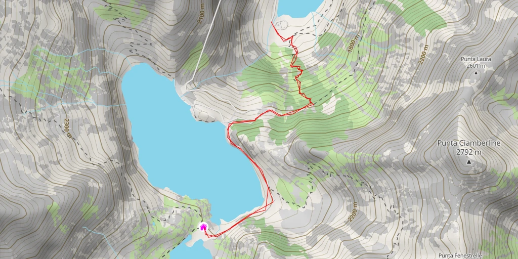 Map of the trail for Rifugio Genova-Figari