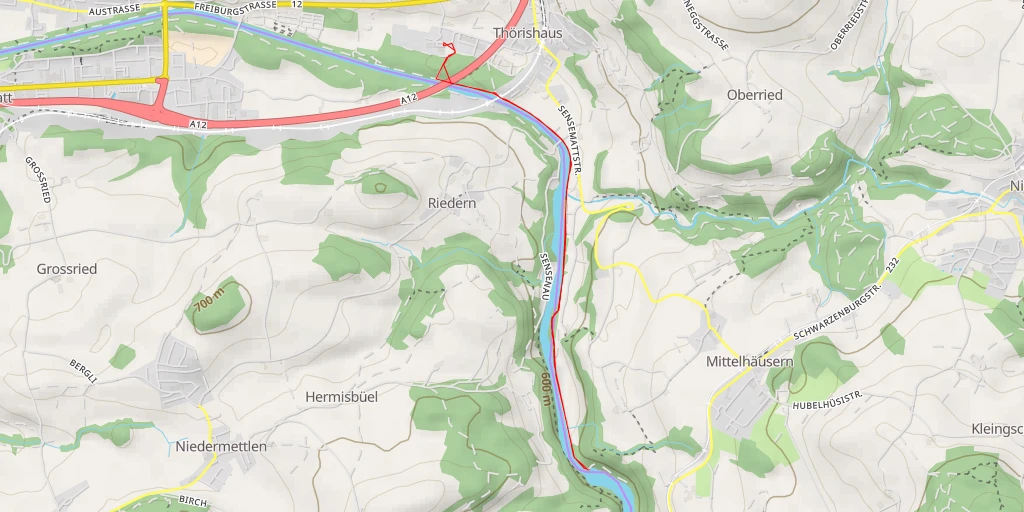 Map of the trail for Heiti-Büffel