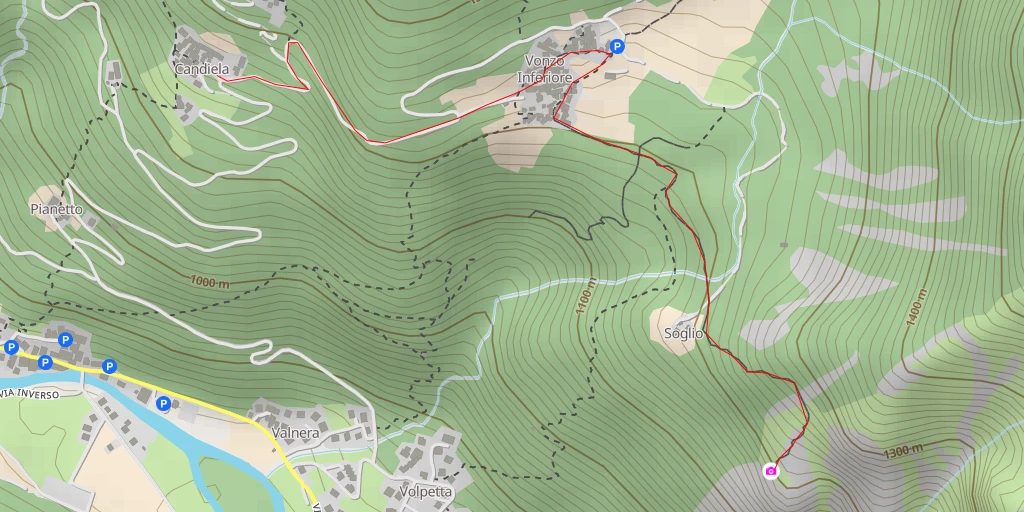 Carte de l'itinéraire :  Testa dij Chinaion