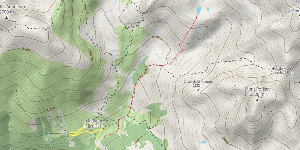 Map of the trail for Lac Isoletta