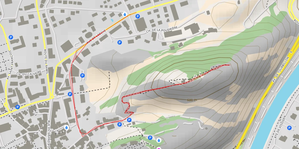 Map of the trail for Avenue de Tourbillon