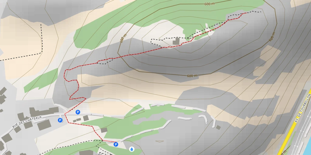 Carte de l'itinéraire :  Chemin de la Poudrière