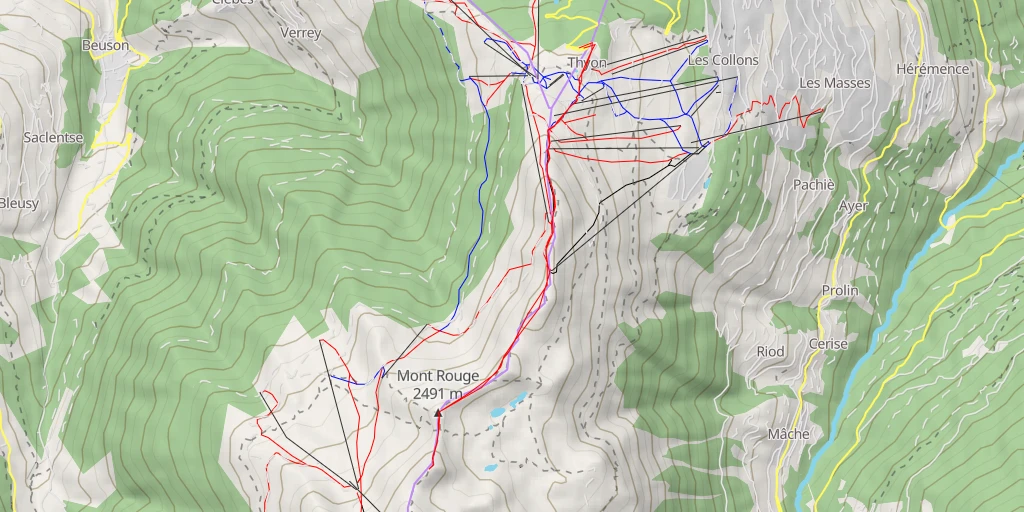 Map of the trail for Mont Loéré