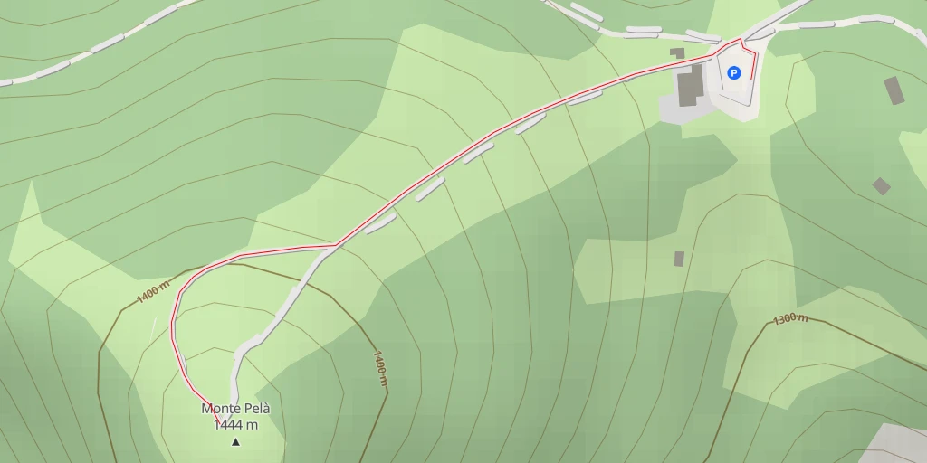 Map of the trail for Monte Pelà