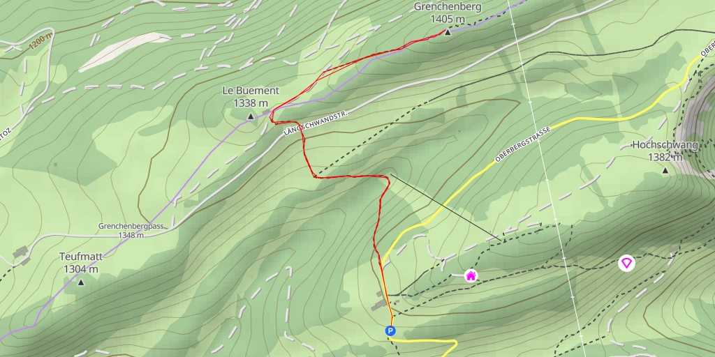 Map of the trail for Grenchenberg