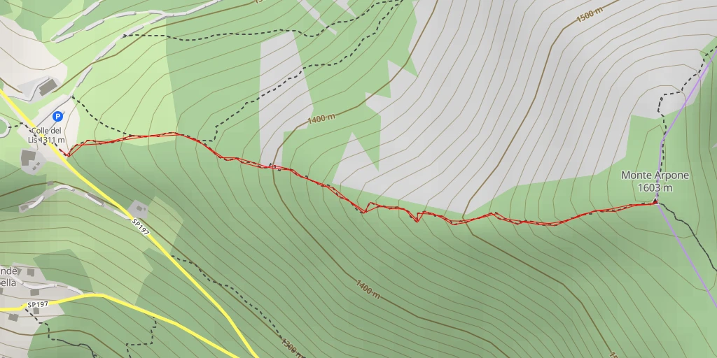 Carte de l'itinéraire :  Monte Arpone