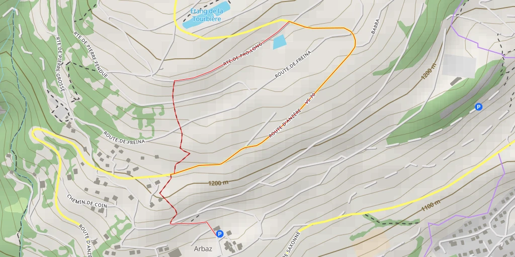 Map of the trail for Route de Pro-Long - Route de Pro-Long