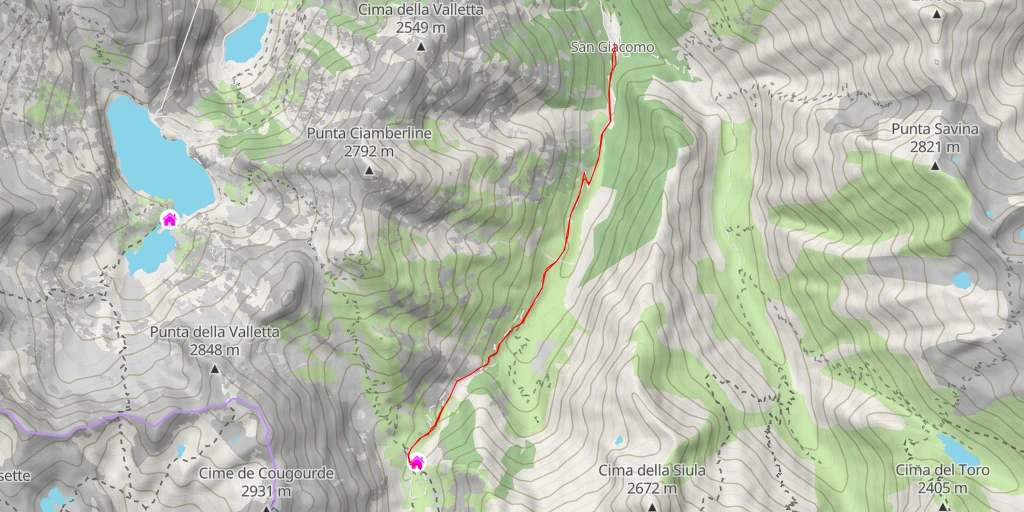 Carte de l'itinéraire :  Rifugio Soria Ellena