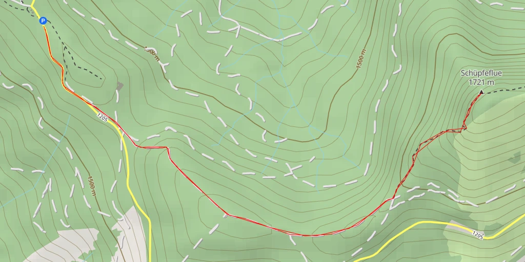 Map of the trail for Schüpfeflue