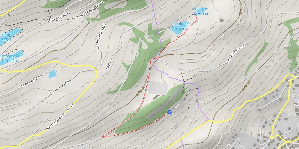 Map of the trail for Etang de Saxonna