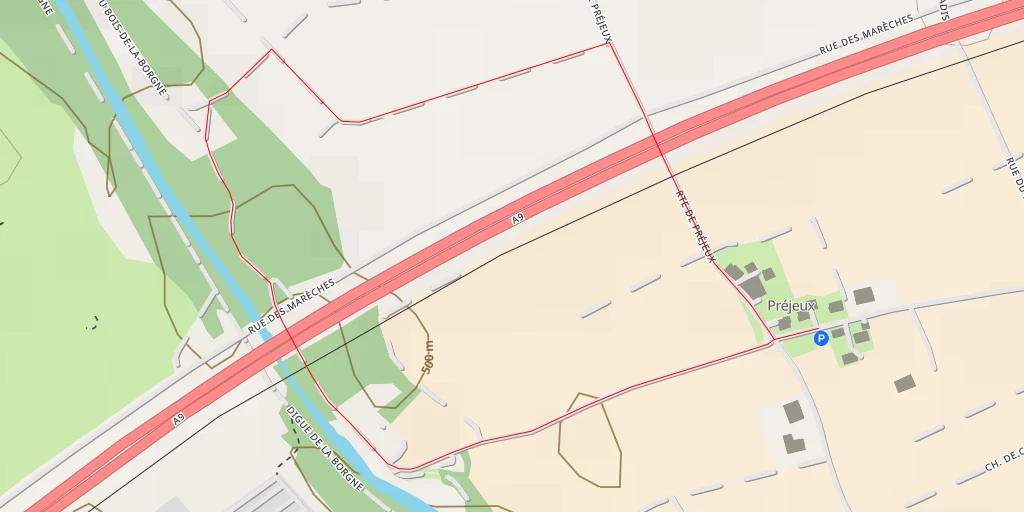 Map of the trail for Chemin du Bois-de-la-Borgne - Chemin du Bois-de-la-Borgne