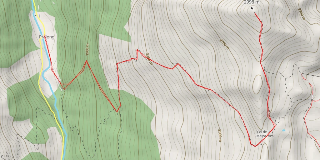 Map of the trail for Pic d'Artsinol