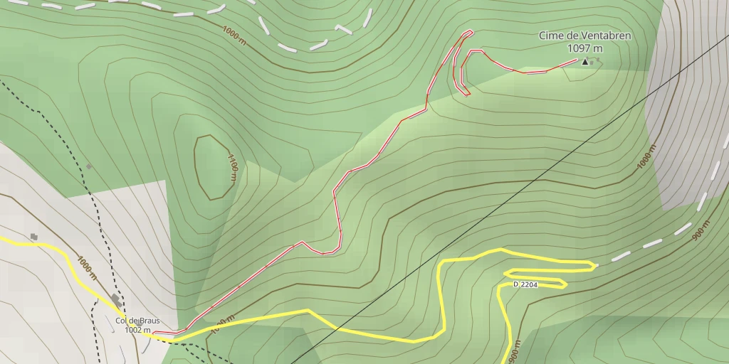 Map of the trail for Cime de Ventabren