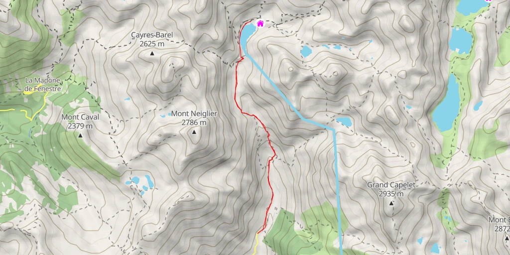 Map of the trail for Refuge de Nice - Ancien Chemin des Merveilles