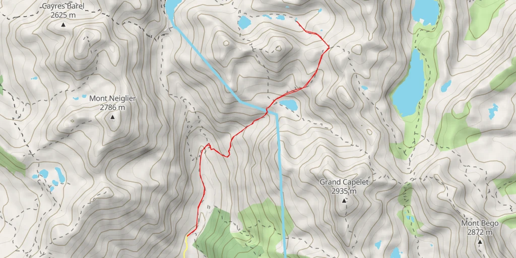 Map of the trail for Couloir Asquasciati