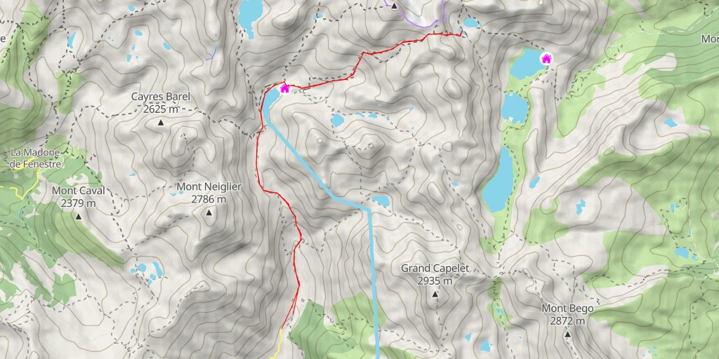 Map of the trail for Lac de la Lusière