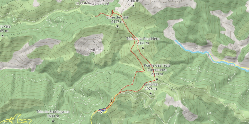 Map of the trail for La Draille