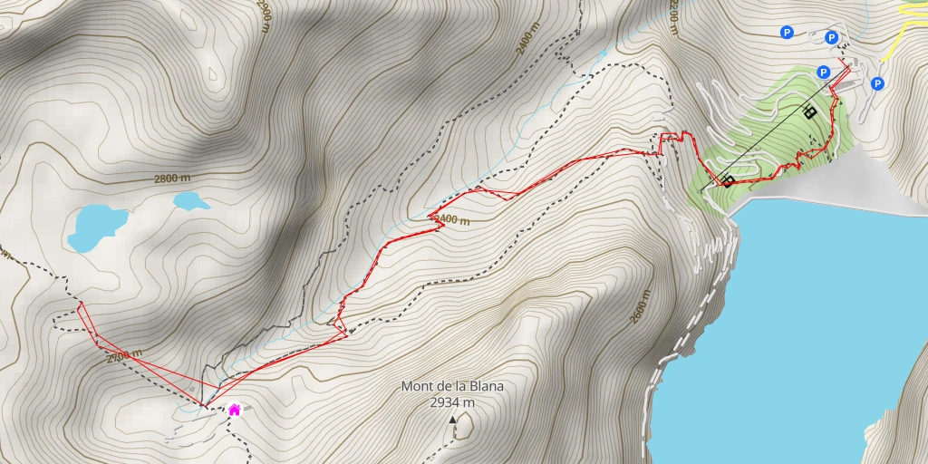 Map of the trail for Les Etagnes