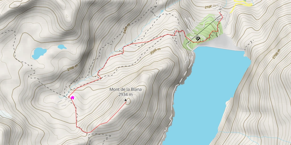 Map of the trail for Mont de la Blana