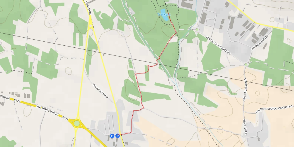 Map of the trail for Tre Pais