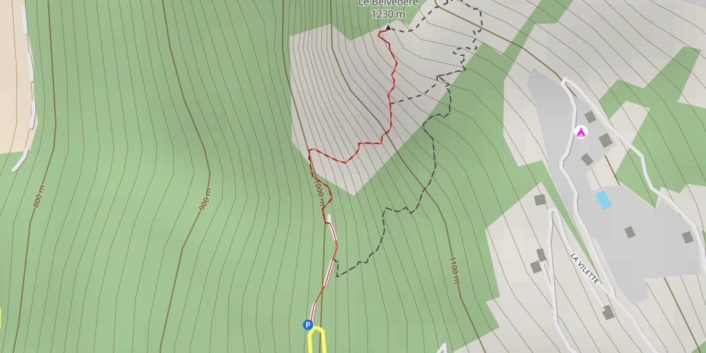 Map of the trail for Le Belvédère