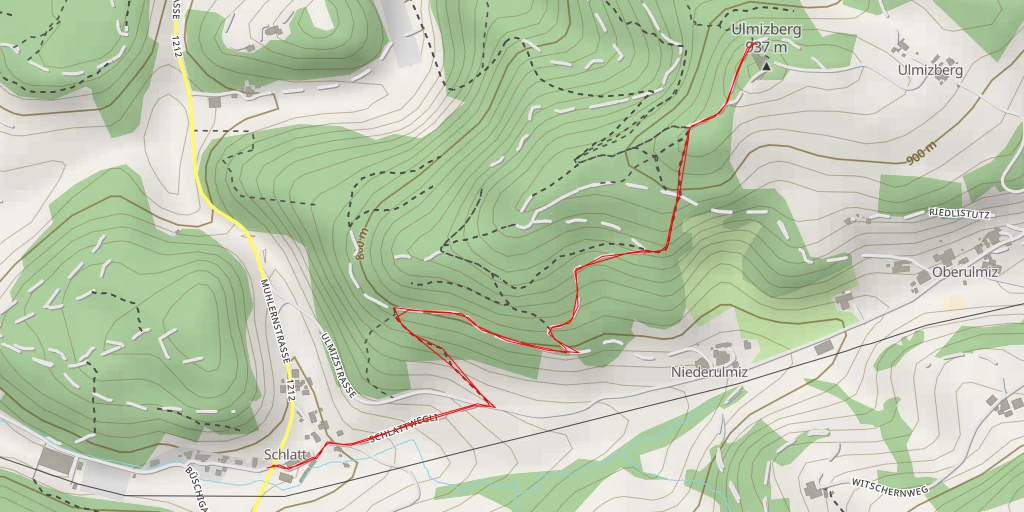 Carte de l'itinéraire :  Aussichtsturm Ulmizberg