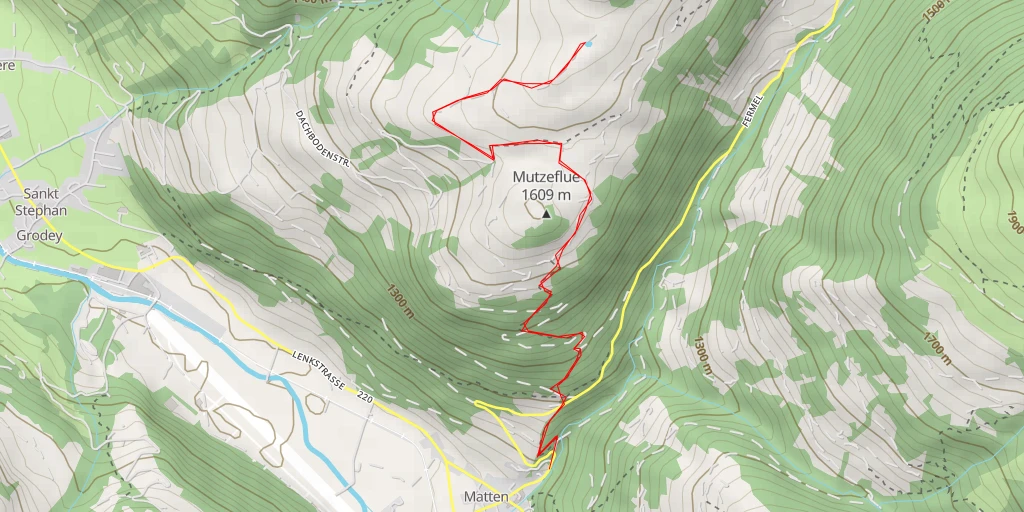 Map of the trail for Dachbodenstrasse - St. Stephan