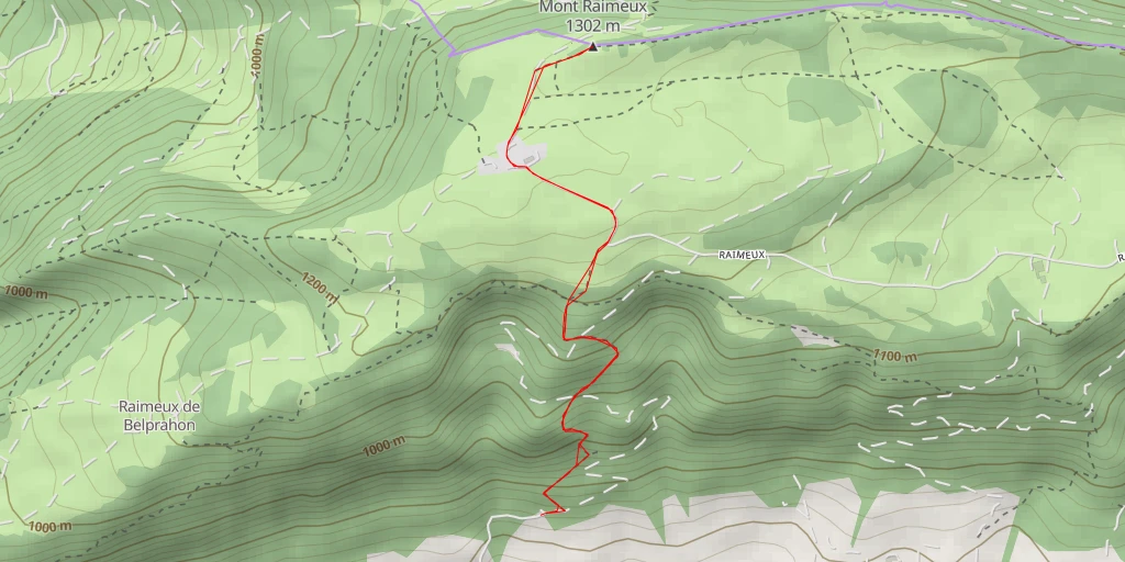 Map of the trail for Mont Raimeux