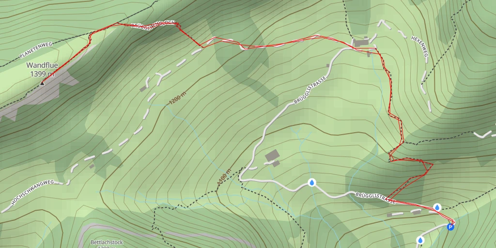 Map of the trail for Wandflue