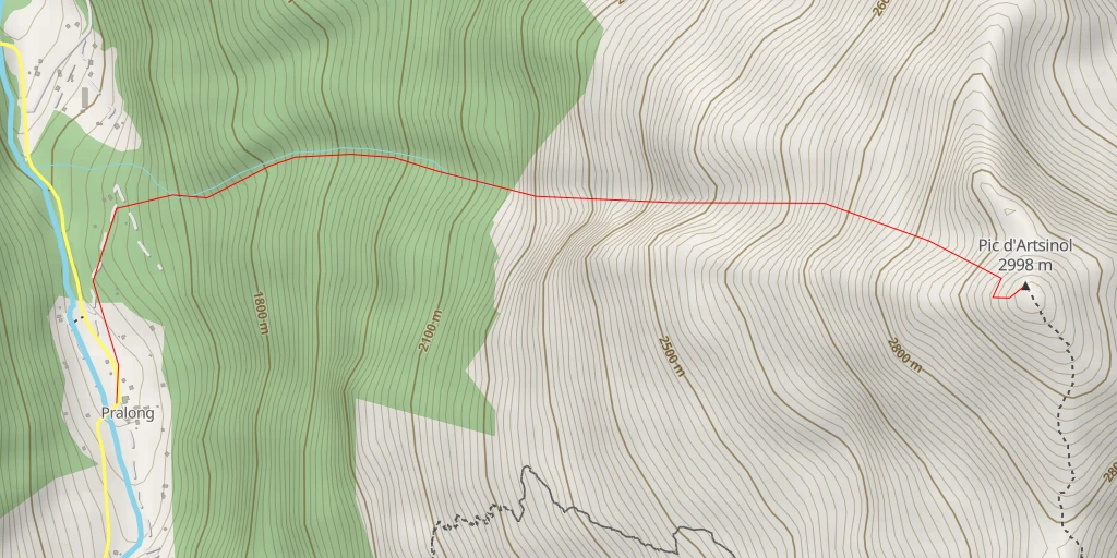 Map of the trail for Pic d'Artsinol Le Torin dè Bajin