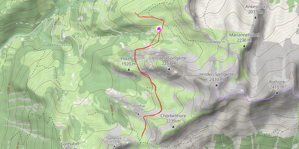 Map of the trail for Ussers Höuw-Eggli - Fermel - St. Stephan