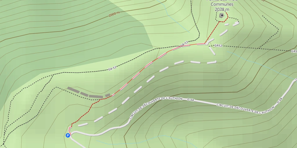 Map of the trail for Pointe des Trois Communes