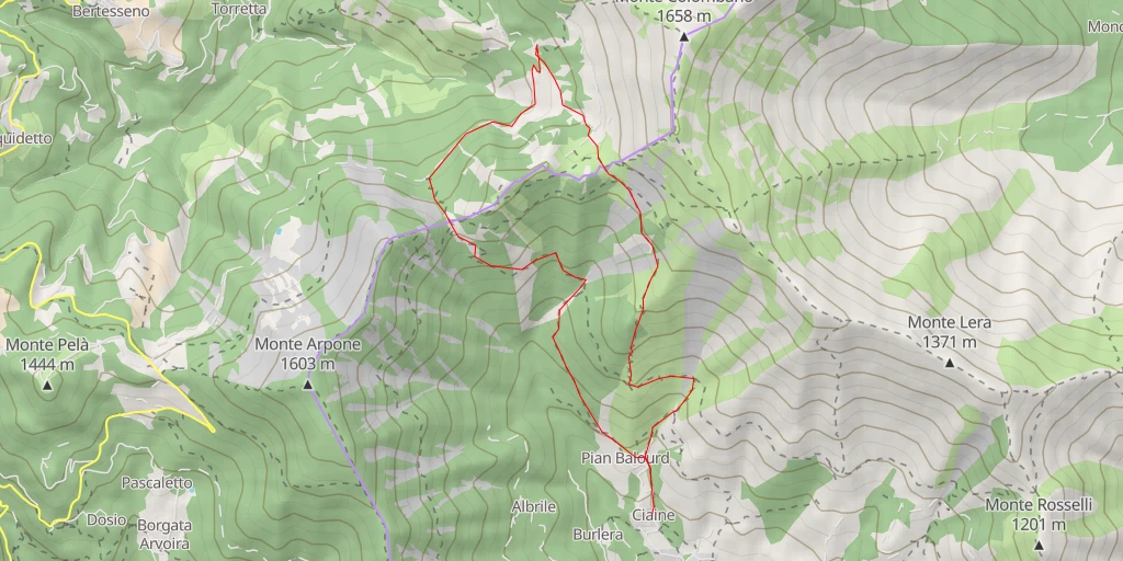 Map of the trail for Rifugio non gestito San Vito di Lunella