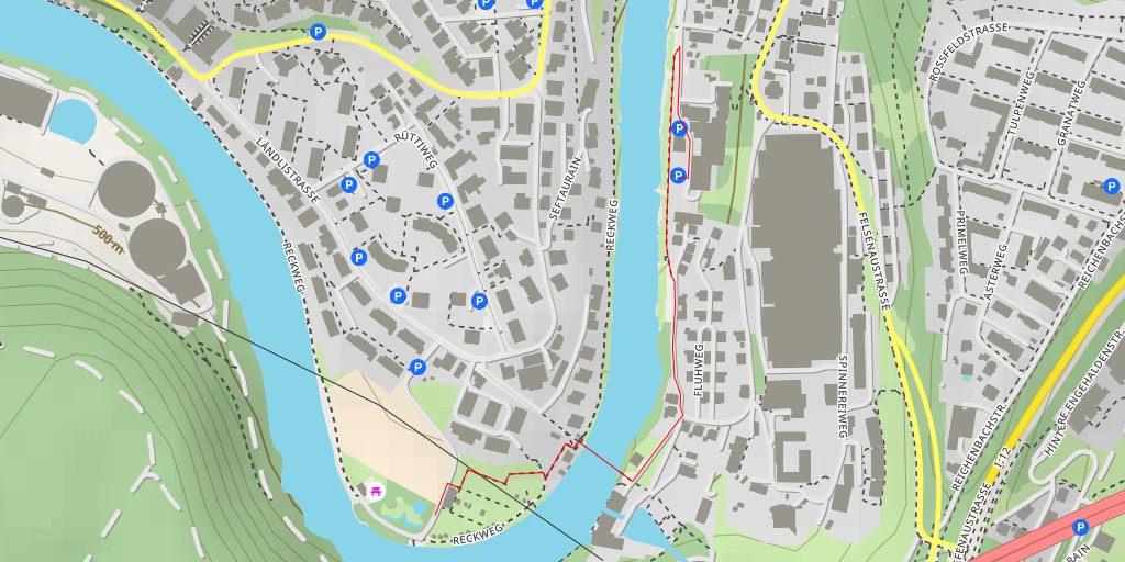 Map of the trail for Pumpwerkstrasse