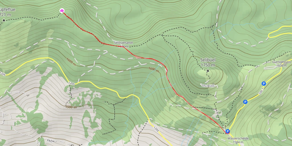 Carte de l'itinéraire :  Schüpfenflue - Sangernboden