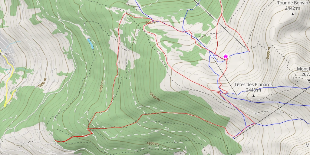 Map of the trail for Cabane du Mont-Noble