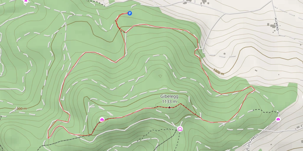 Map of the trail for Gibelegg