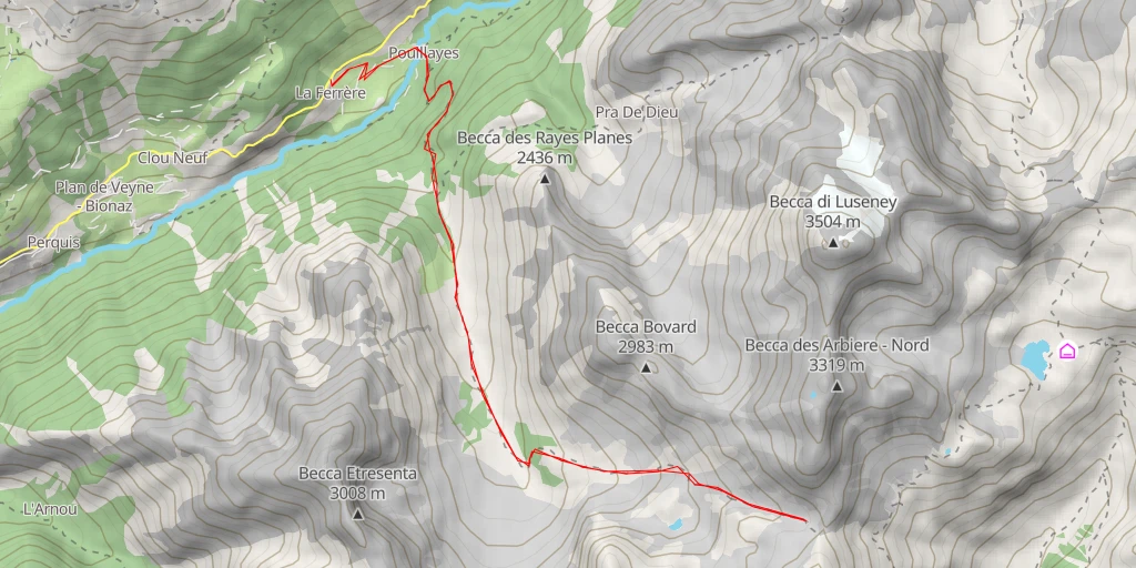 Map of the trail for Gendarmes de Montagnaya