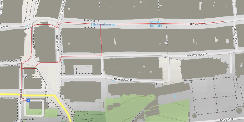 Map of the trail for Kramgasse - Bern