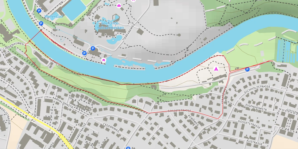 Map of the trail for Pro Natura Zentrum Eichholz - Strandweg