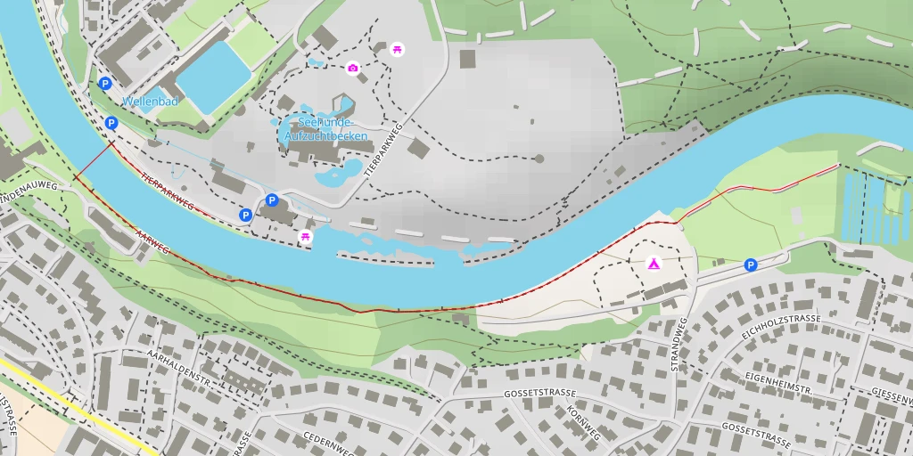 Map of the trail for Pro Natura Zentrum Eichholz - Strandweg